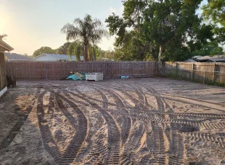 Grading Backyard before shell in Sarasota
