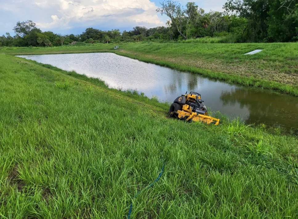 Mowing a pond for HOA
